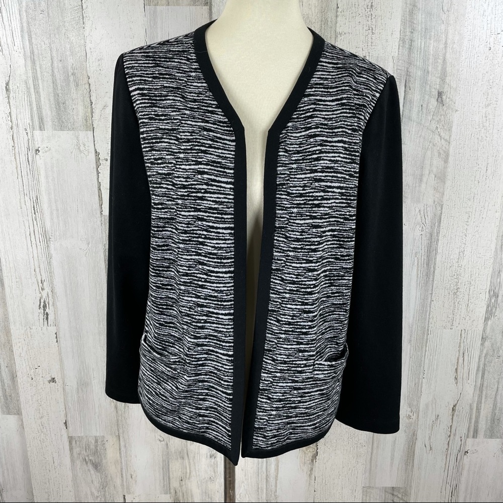 Chico’s Women's Black Open Sweater Jacket Sz 2